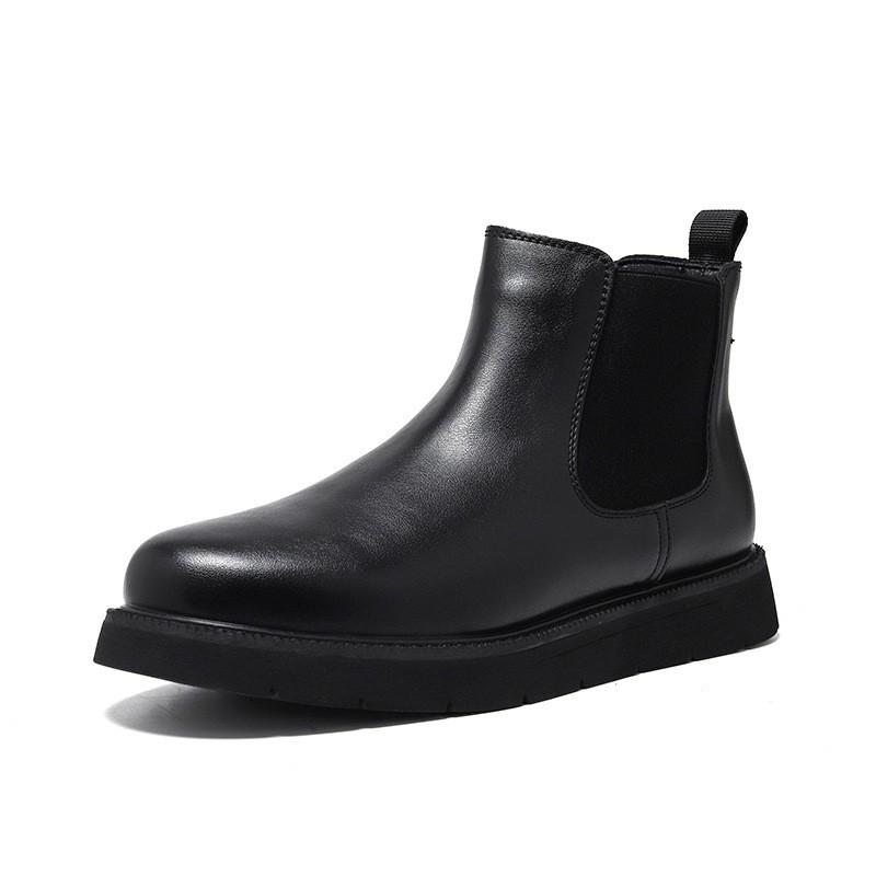 Vintage Mens Winter Chelsea Boots Hightop Leather Boots Autumn Men's Hightcut Walking Casual Platform Bootie