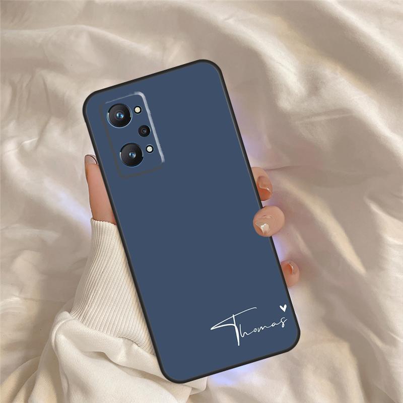 Personalise Custom Name Initial Pastel For Realme C55 C35 C33 C31 C30 C25 C21Y C15 C11 GT Neo 5 3 2 Realme 9 10 11 Pro Plus Case