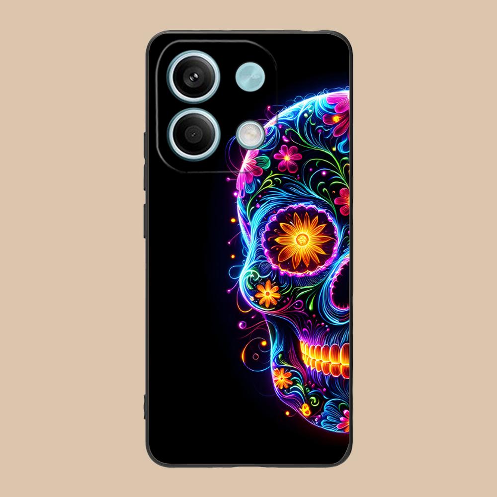 

Day of the Dead Matte TPU Mobile Phone Case for POCO M7 M6 M5 M4 M3 X7 X6 X5 X4 X3 Pro GT 5G Colorful Printing Cover Poco X3 GT