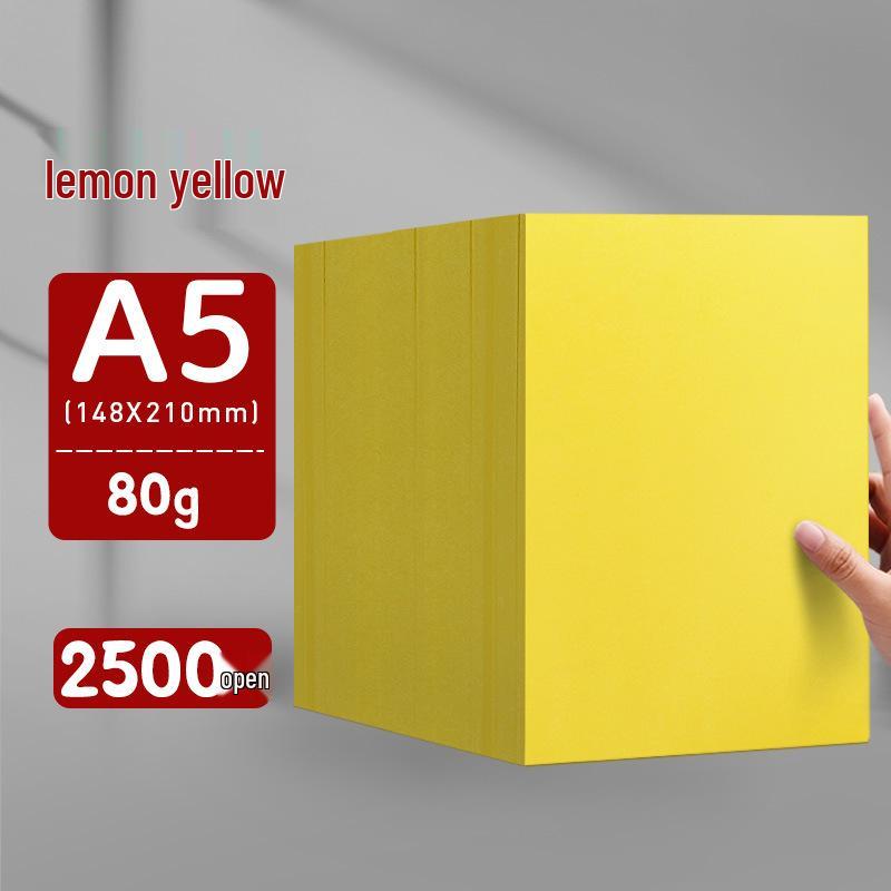 Lemon Yellow A4/A3 Thickened 80g Printing and Copy Paper, 500 Sheets - Supermarket Promotion
