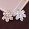 Engood 50Pcs Six-leaf Flower Rhinestone Buckles Sewing Trim & Embellishments Craft Button for Wedding Hair DIY Accessories LP52