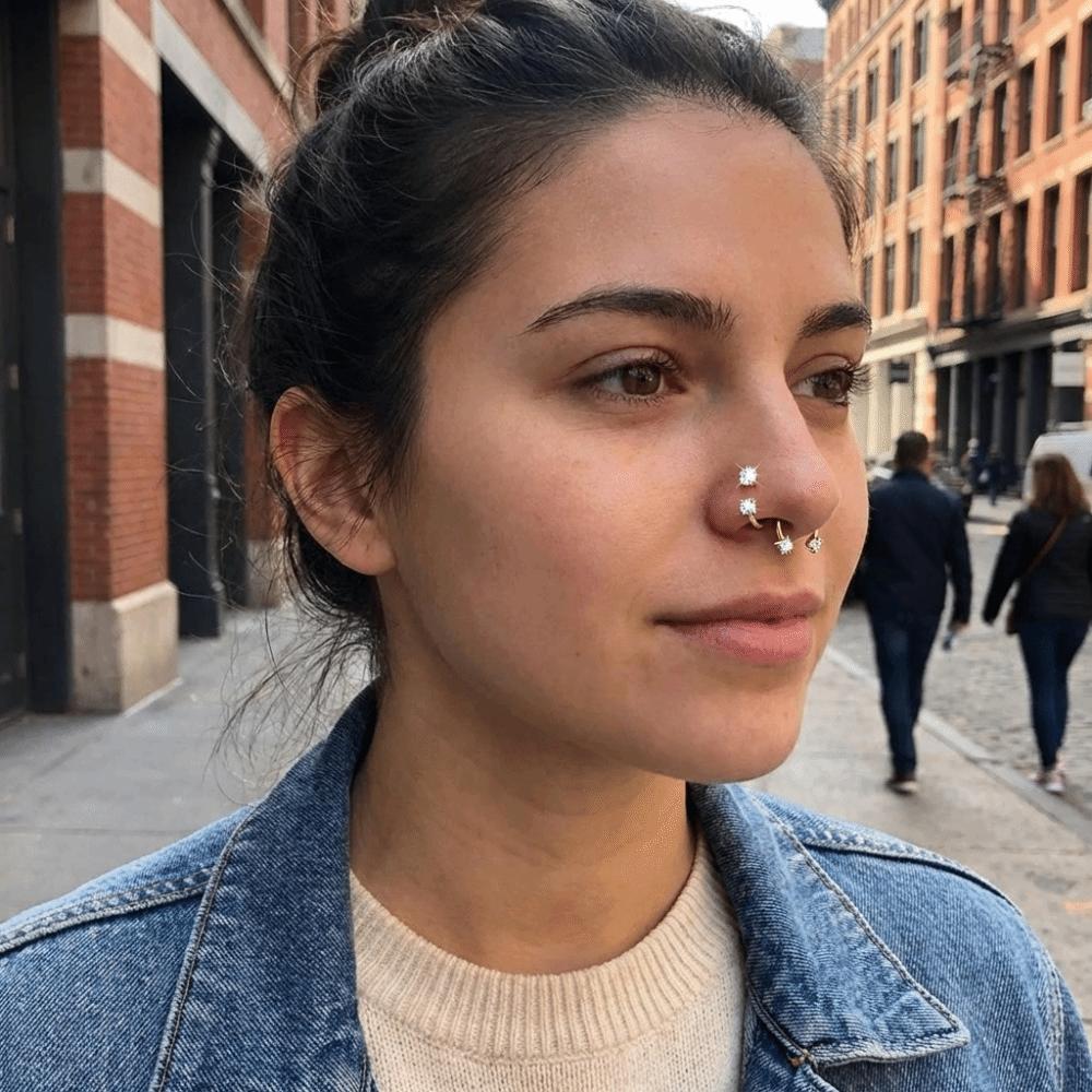 2 PCS Elegant Nose Ring Stainless Steel Daith Piercing Jewelry Cartilage Helix Earrings  Daily