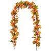 Lvydec 2 Pack Maple Leaves Fall Garland - 6.5ft/Strand Artificial Fall Foliage Garland Colorful Autumn Decoration for Home Wedding Party Thanksgiving