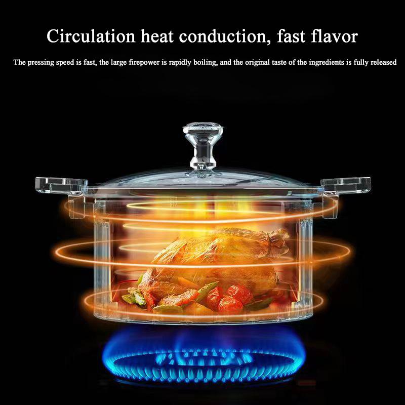 8L Micro Pressure Pot High Capacity Double Ear Stewing Pot Non-Stick Soup Pat Korean Vacuum Multifunctional Stewing Boiling Pot