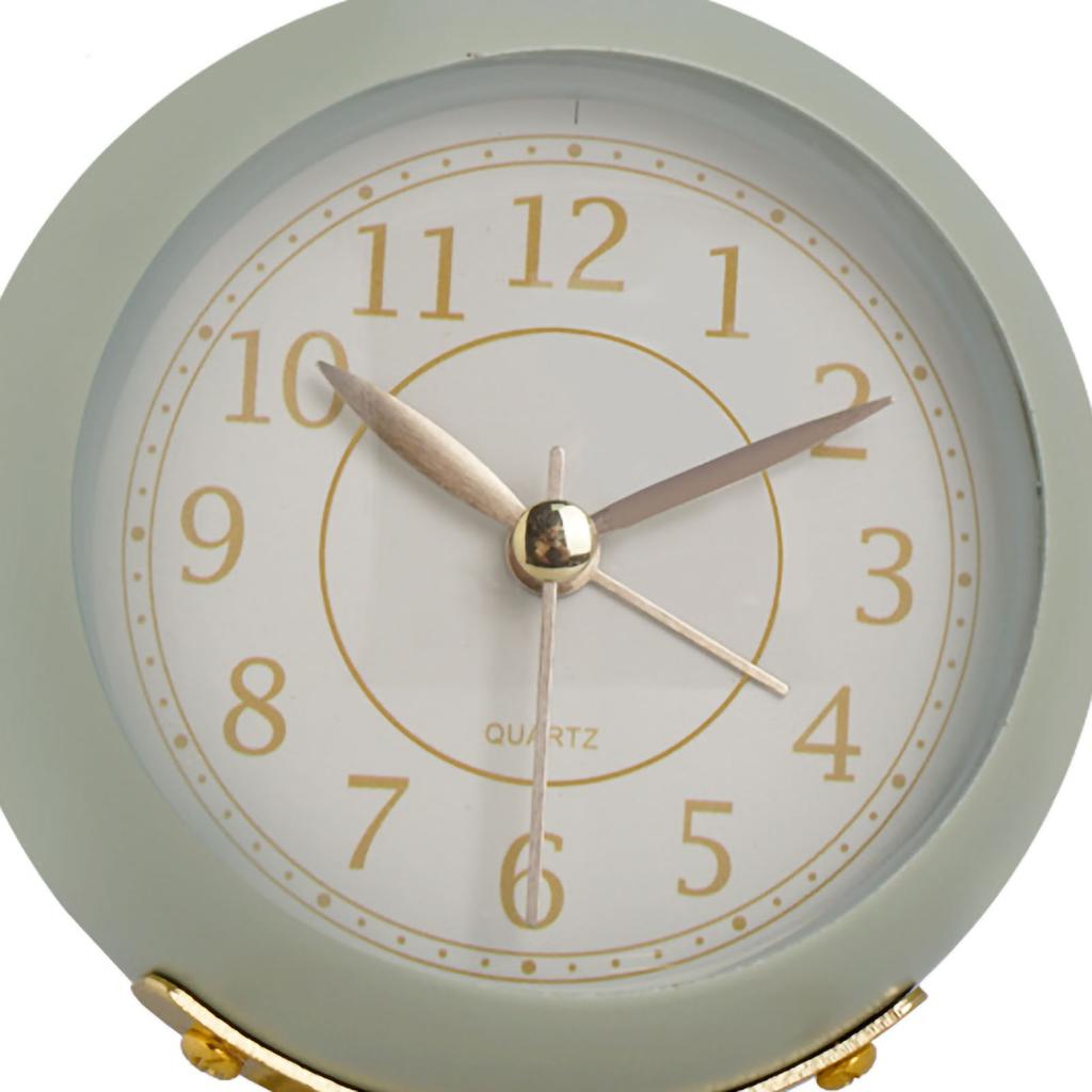 European Style Metal Clock Ingenious Mute Round Children Electronic Quartz Alarm Clock for Living