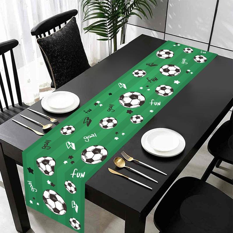 1pc Soccer/Football Party Table Flag Table Centerpiece Soccer Birthday Decorations Sports Theme Party Table Runner Table Cover