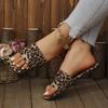 Large Size Flat Sandals for Women, Ethnic Style Summer Breathable Printed Open-toe Slippers, Roman Style Flip-flops