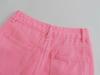 Jeans rosa petite a vita alta stile coreano a gamba larga - Estivo da donna vestibilità ampia