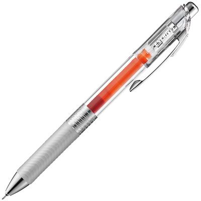 Pentel Gel Ink Ballpoint EnerGel Clear 10 Pens Pen, Infree, 0.5mm, Barrel, BLN75TL-F, Orange,