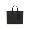 Daks Black Leather Tote Bag With Logo Pattern Dbba2e601bk