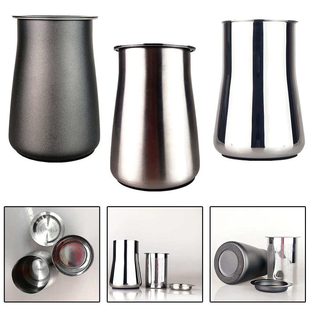 1 Stück Kaffeesatzfilter Kaffeesieb Auffangbehälter Zum Filtern von Kaffeesatz Kaffeezubehör 3*4,7 Zoll Silber, Grau