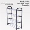 4-Tier Simple Shoe Rack Free Standing Metal Shoe Organizer Space Saving Shoes Storage Shelf Easy Assembly Shoe Holder
