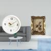 Modern Wall Clock Photo Hanging Ornate Picture Frame Round Resin Decorative Quiet Large