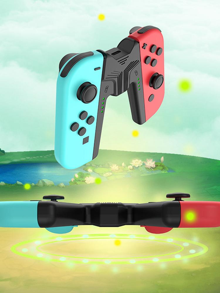 Mini Charging Dock Grip LED Indicator V-Shaped Handle Charger with Type-C Port for Switch/Switch OLED Joy-Con Handle Accessories
