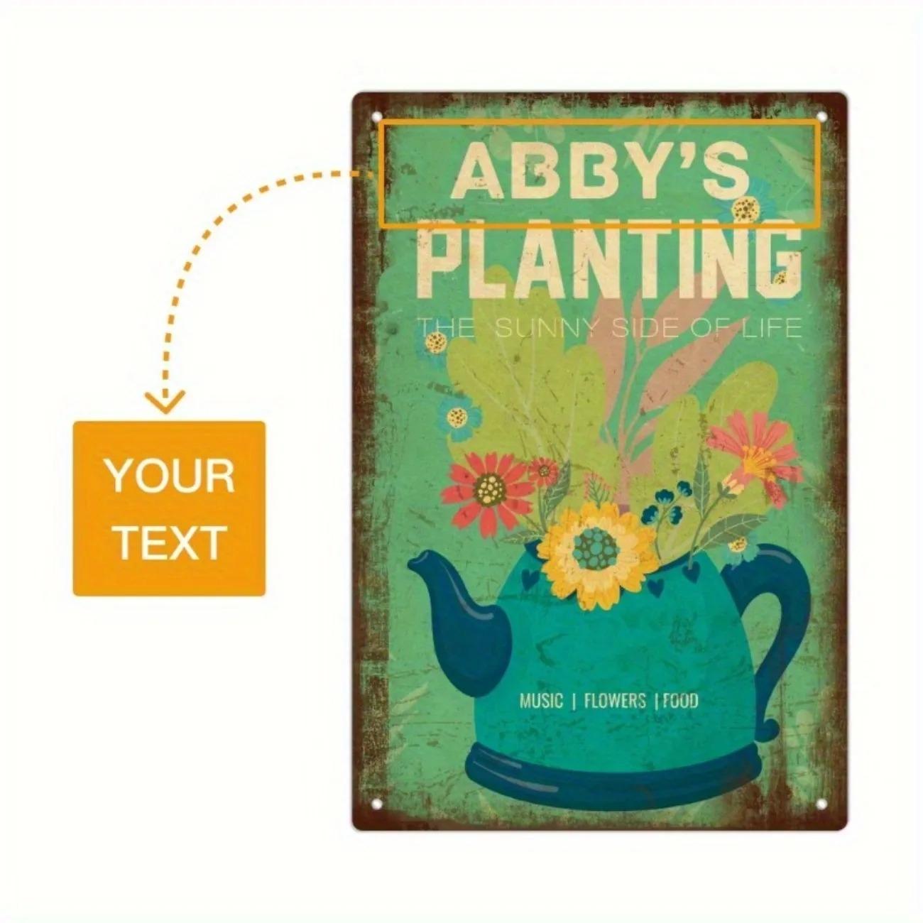 

Personalized Sunny Side of Life Metal Sign Vintage Wall Decor Music Flowers Food чёрный