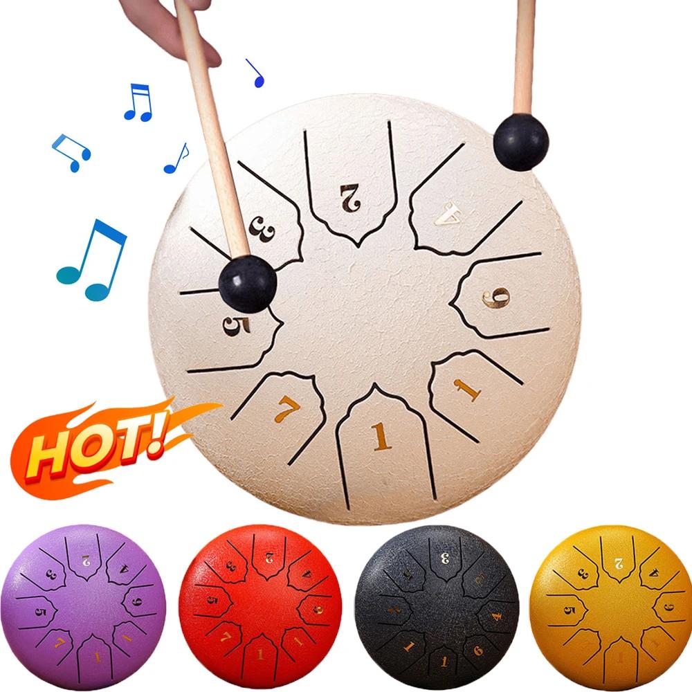 6 Inch 8 Notes Steel Tongue Drum Percussion Instrument Balmy Drum with Bag Drumsticks Mallet Handpan Drum for Meditation Yoga