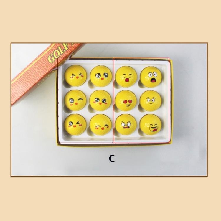 12Pcs Novelty Practice Golf Balls Funny Yellow Practice Golf Balls Lovely Emotion Face Golf Balls Golf Accessories