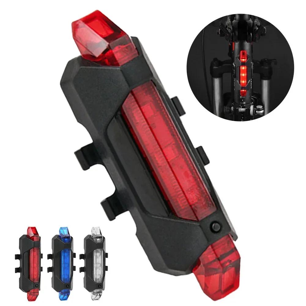 1Pc Night Cycling Tail Light Outdoor Highlight USB Charging Mountain Led Warning Bike Lights Tail Lamp Bicycle Accessories