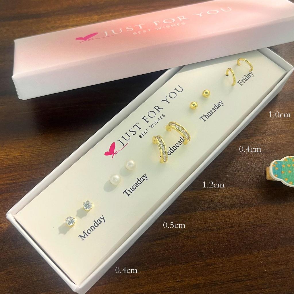 Weekly Gift Box: Star, Moon, Butterfly & Flower Bow Stud Earrings for Girls