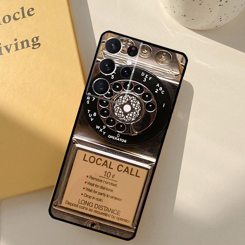 Retro Rotary Dial Telephone Phone Case For Samsung Galaxy S25 Ultra S20 S21 S22 S23 S24 Plus S9 S10 S25 FE Cover Shell