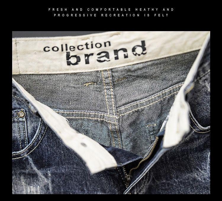 Men's Retro Japanese Style Ripped Denim Shorts - Summer Trend Straight Casual Mid-Length Pants