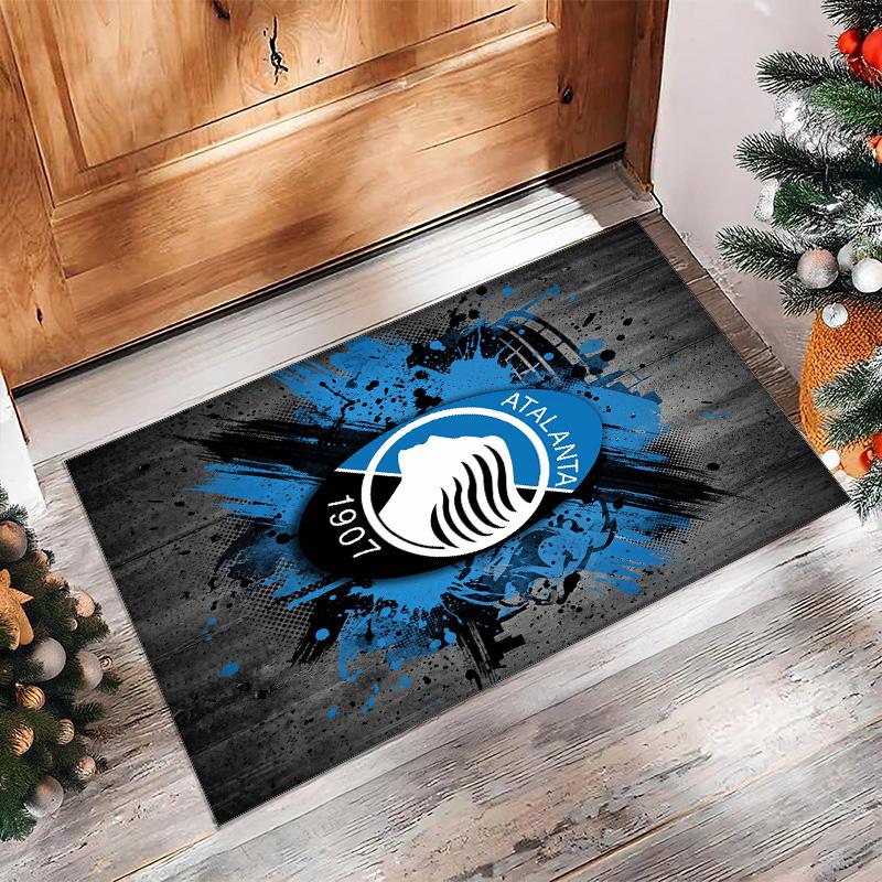 Atalanta FC Soccer Football Pattern Soft Area Rug Non Slip Indoor Floor Carpet Sports Decor Mat for Bedroom