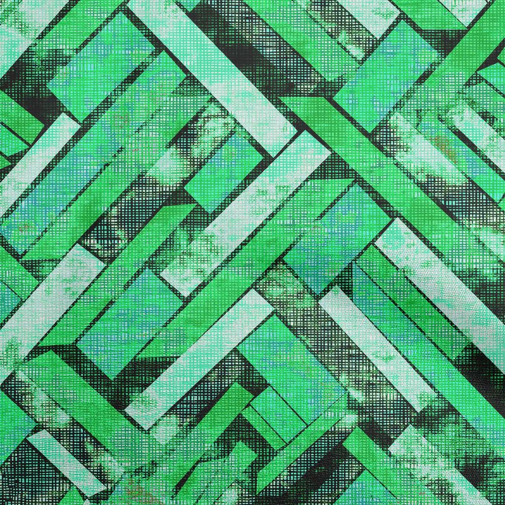 oneOone Cotton Flex Light Green Fabric Stripes Sewing Material Print Fabric By The Yard 40 Inch