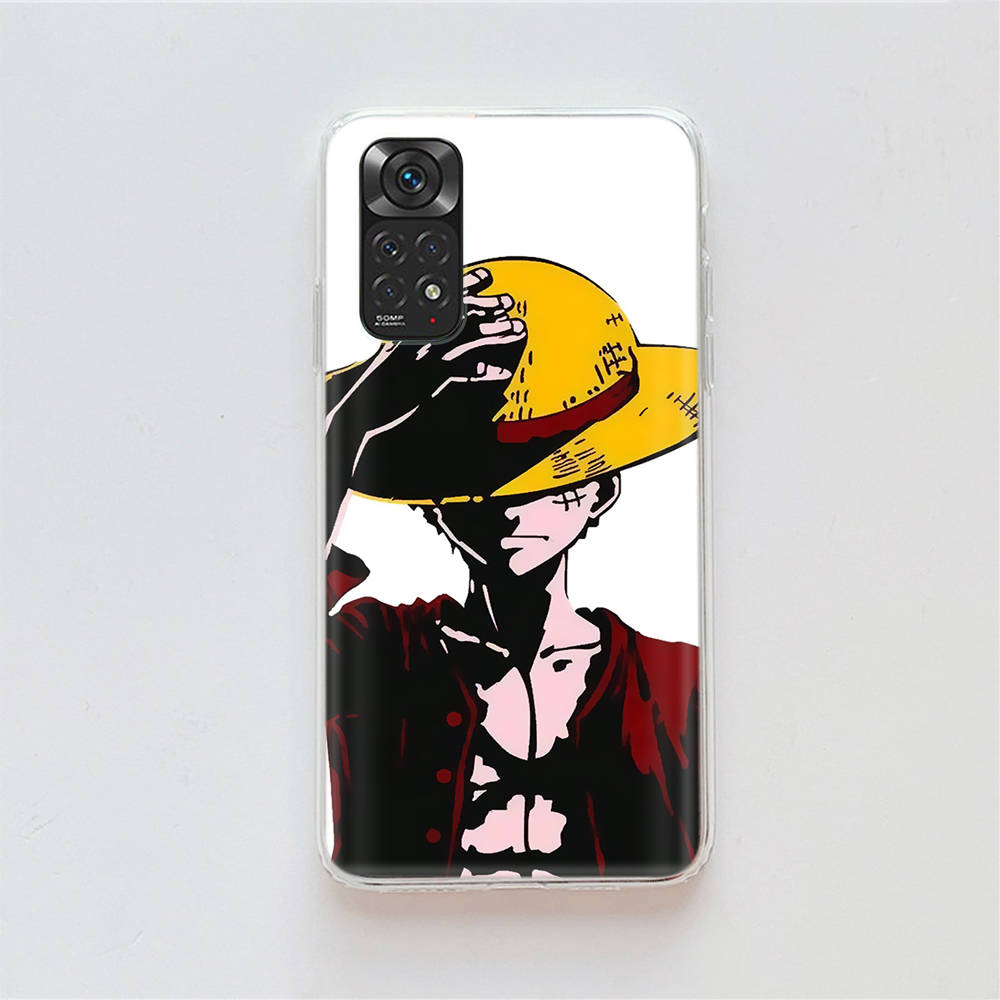 DT28 One Piece Luffy-deksel for Samsung A04 A14 A23 A34 A54 M23 M33 M52 M53 Realme 10 9 C30S C35 C55 VIVO Y02S Y21 Y33S Y51 X80 Pro Gjennomsiktig deksel