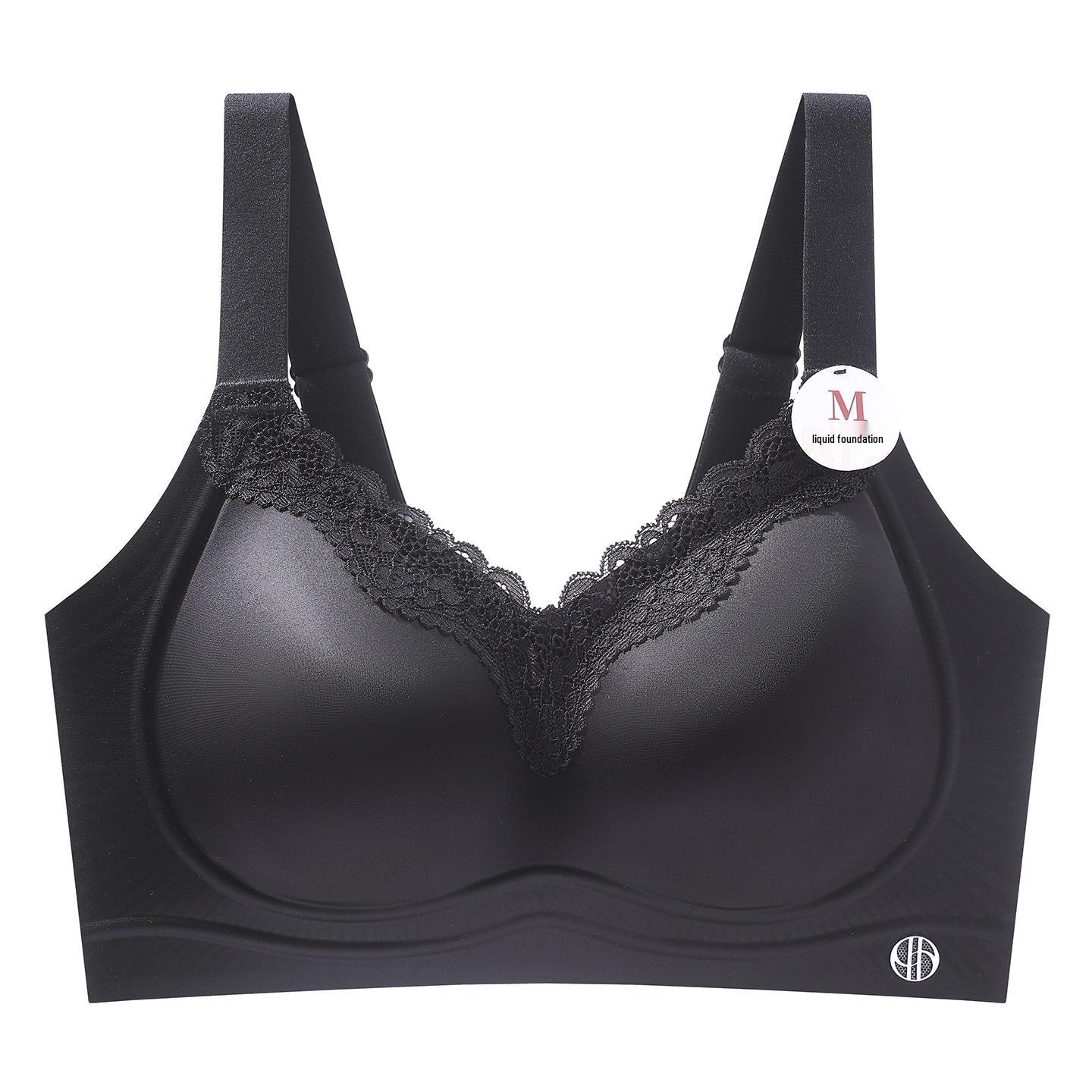 

Seamless Wire-Free Red Bra for Large Busts - Nude, Soft, Anti-Sagging Support M