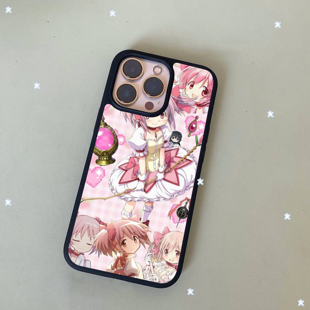 Popular Anime Girl Black Silicone Hard Plastic Phone Case For Iphone 17 Air 16 15 14 13 12 11 Pro Max PC+TPU Case