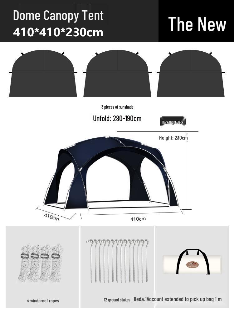 Dome Canopy Tent: Large Multi-Person Sunshade, UV and Weather-Resistant, Ideal for Outdoor Camping