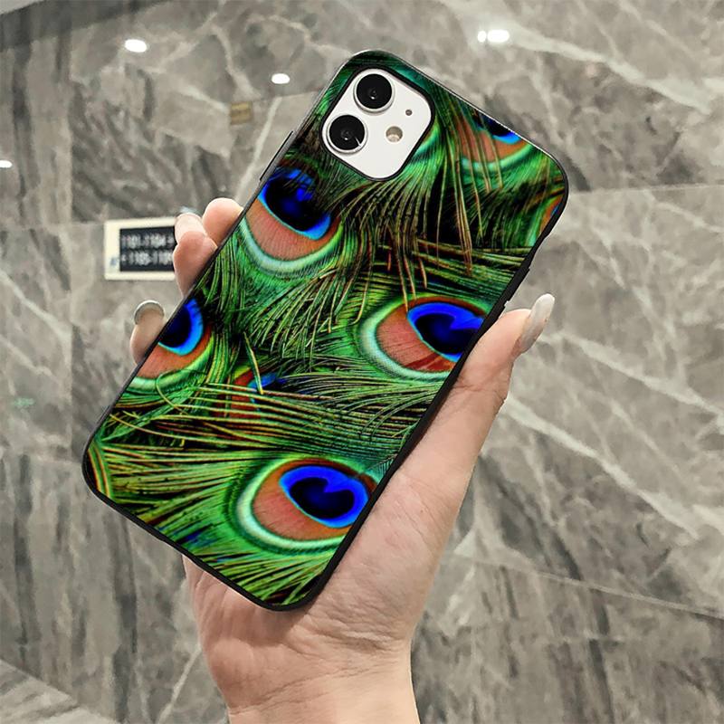 

Чехол для телефона MaiYaCa с павлиньим пером для iPhone 11 12 13 mini pro XS MAX 8 7 6 6S Plus X 5S SE 2020 XR 13 Pro Max