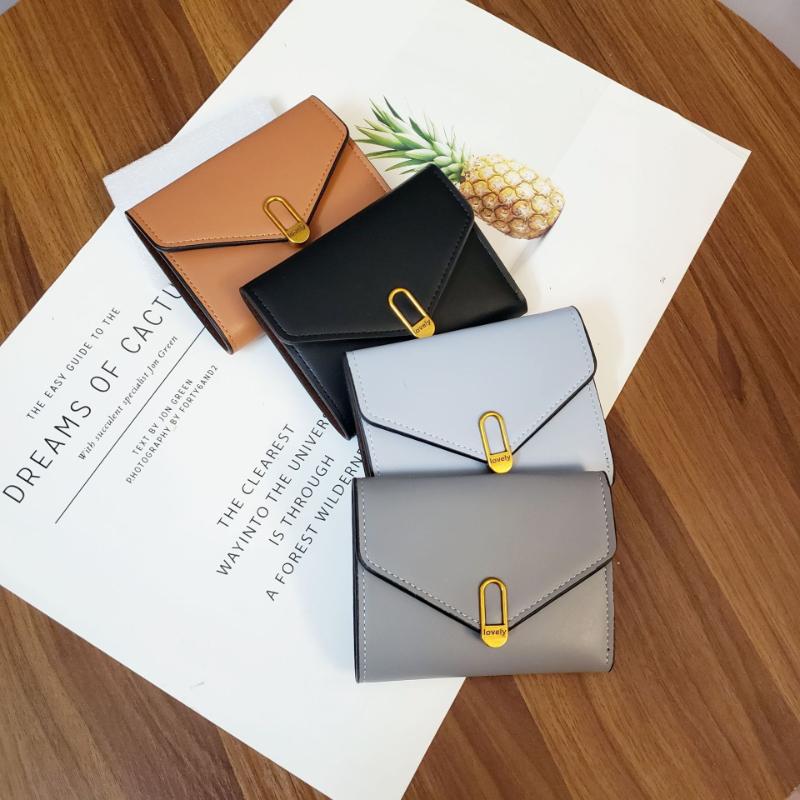 Women PU Leather Tri Fold Wallet Large Capacity Short Purse Envelope Flap Snap Closure Card Holder Coin Pocket ID Window Wallet