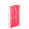 Mini Wooden Door Bright Color Vivid Details Smoother Edge Dollhouse Miniature Fairy Door for 1:12 Doll House GiftsRose Red