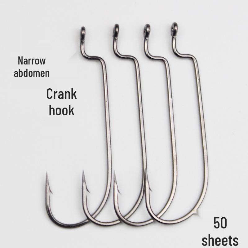 

Narrow-Belly Crank Hook Soft Bait Lure - Bass & Mandarin Fish Sea Hook Size 8