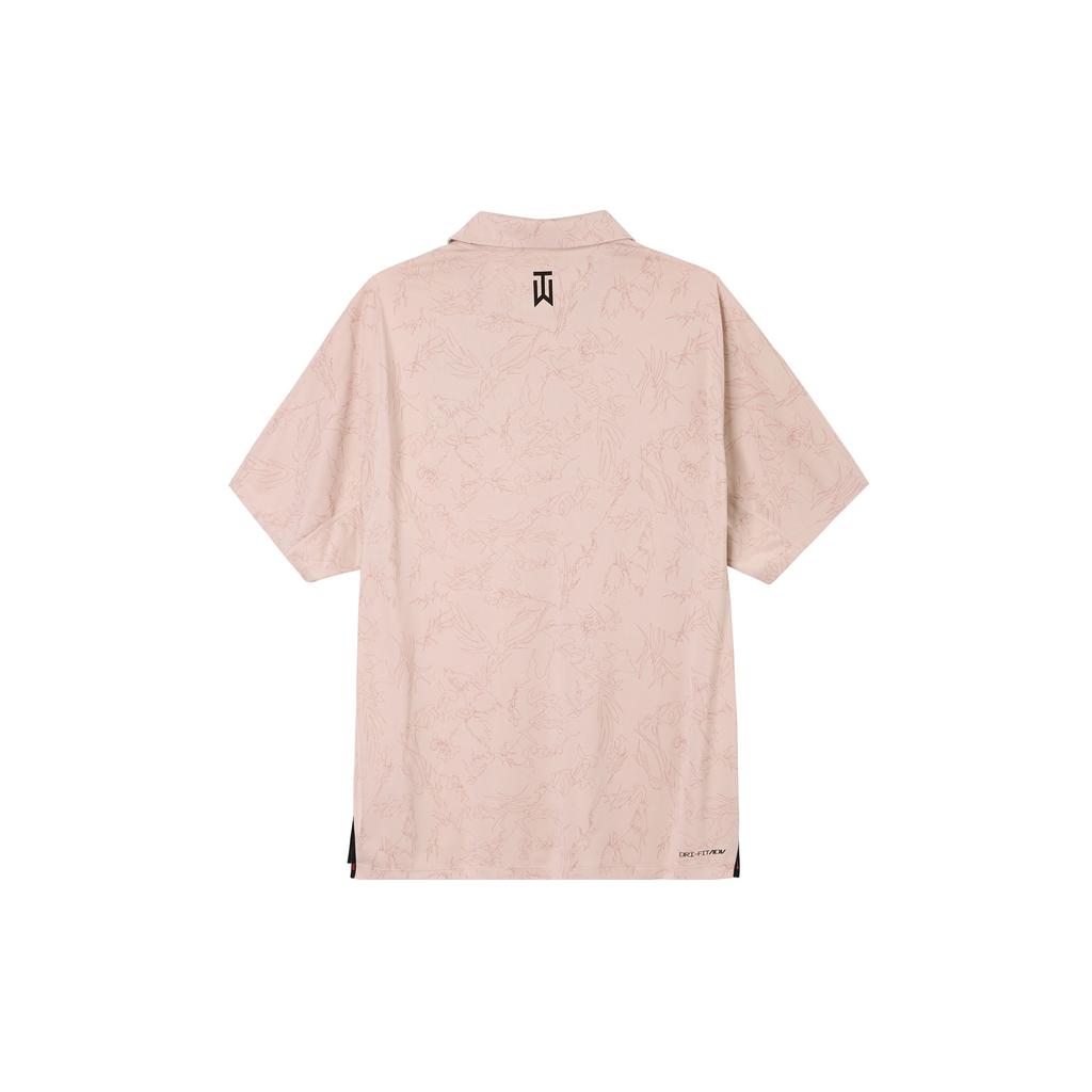 Nike Dri-FIT ADV Logo Print Breathable Jacquard Short Sleeve Polo Men Tops Oxford-Pink DZ5381-601