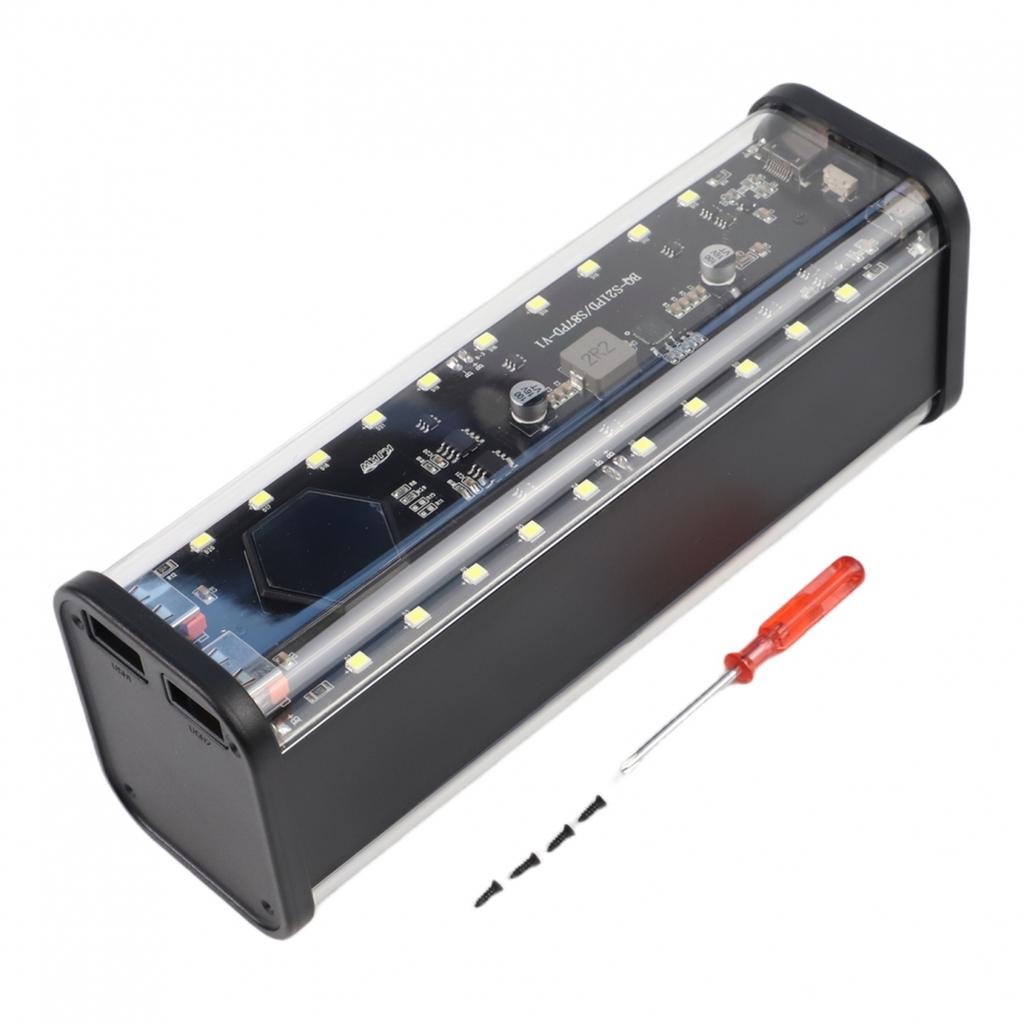 Closely Arranged Components 21700 Power Bank Battery Case Dual USB Outputs