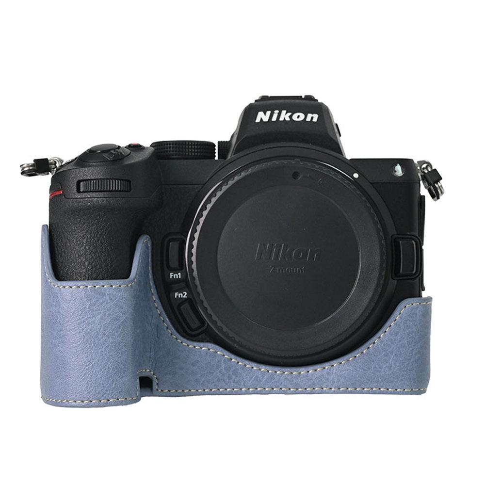 PU-Leder Kamera Halbtasche für Nikon Z6II Z7II Z5 Bodenöffnung Magnetabdeckung