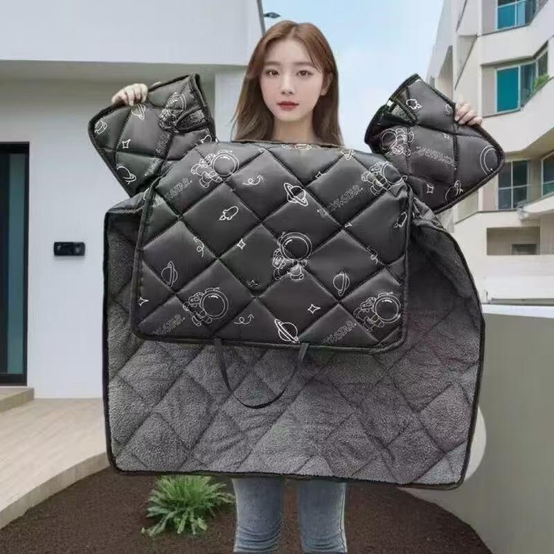 Universal Four-Season Windproof Plush Cover for Electric Vehicle Windshield and Motorcycle Battery Pedal