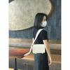 2025 New wide strap geta clog bag leather women's bag commuting versatile one-shoulder crossbody stewardess bag small square bag