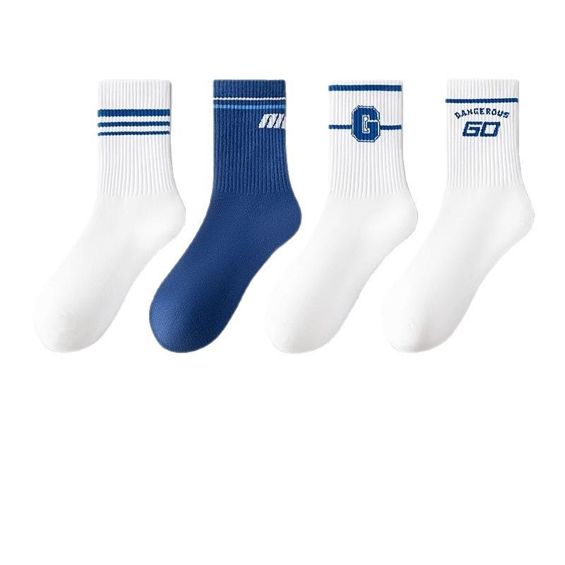Men's Mid-calf Summer Thin, Pure Cotton, All-cotton Anti-odor, Teenagers, Students, Sports Trend Basketball