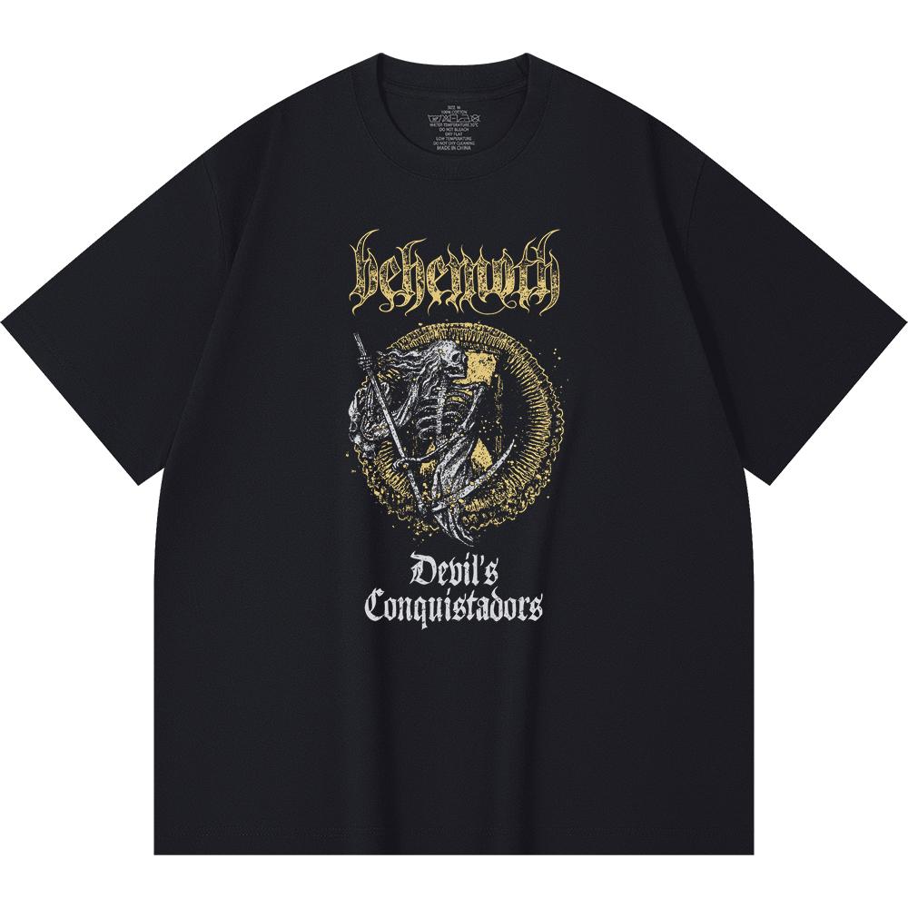 230 g/m² 100% medvilnės Heavy Metal marškinėliai su roko grupės populiarios muzikos spauda Unisex sunki medvilnė