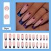 24PCS False Nails with 3D Mint Blue Flower Press on False Nails Artificial Wearable Tips Fake Nail Art Manicure Nail Tips