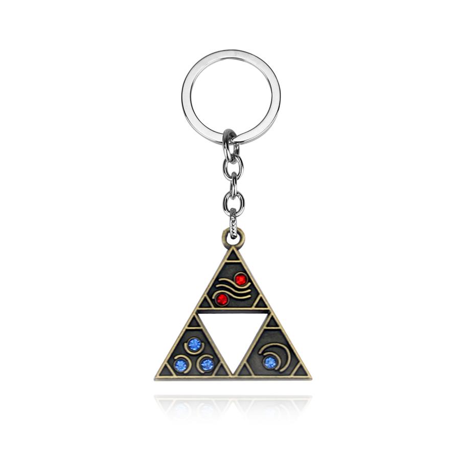 The Legend of Zeldas Pendant Keyring for Men Women Vintage Triforce Triangle Amulet Key Chain Cosplay Party Jewelry Gifts