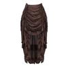 Women Goth Outfit Victorian Steampunk Ruffle Vintage Drawstring Layer High Low Skirt Long Bustle Skirt Halloween Pirate Costume