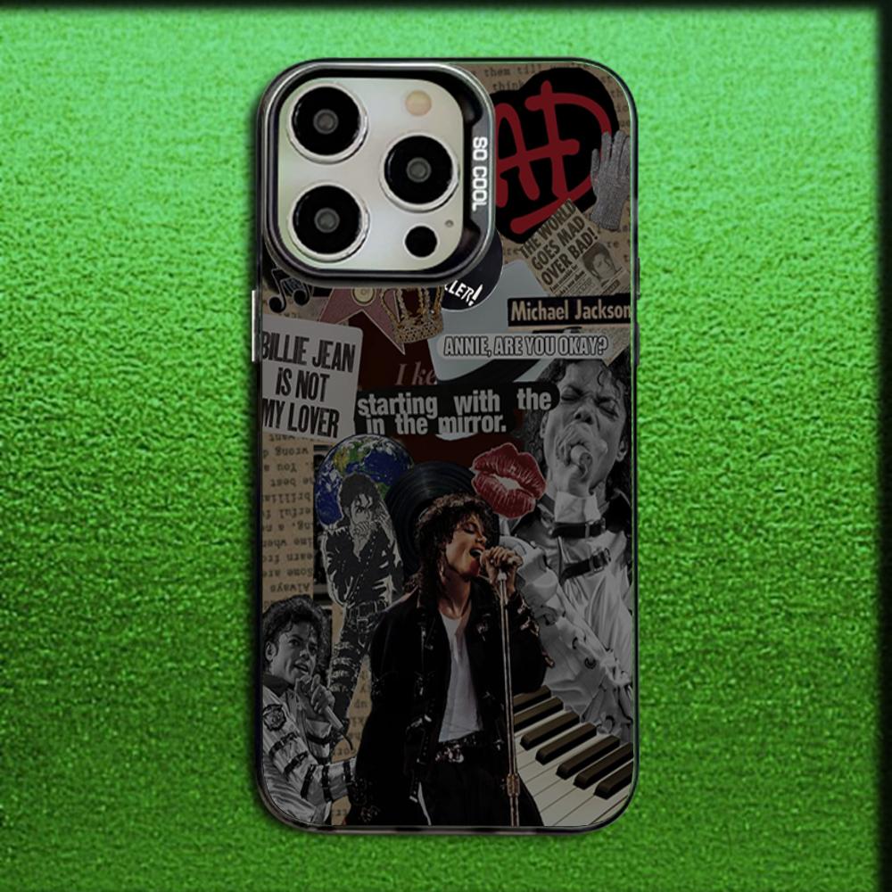 Singer Michael J-Jackson Phone Case For iPhone 16,15,14,13,12,11,Mini,Pro,MAX Gray Matte Silicone Black Cover