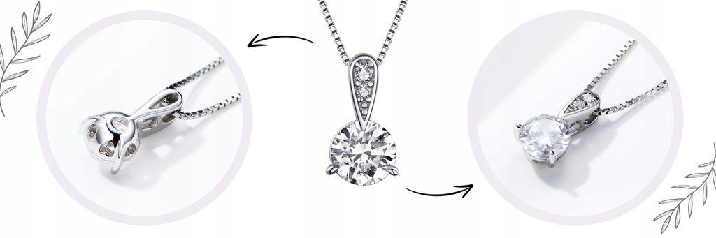Chain Pr 925 Large Cubic Zirconia Classic Crystal Pendant