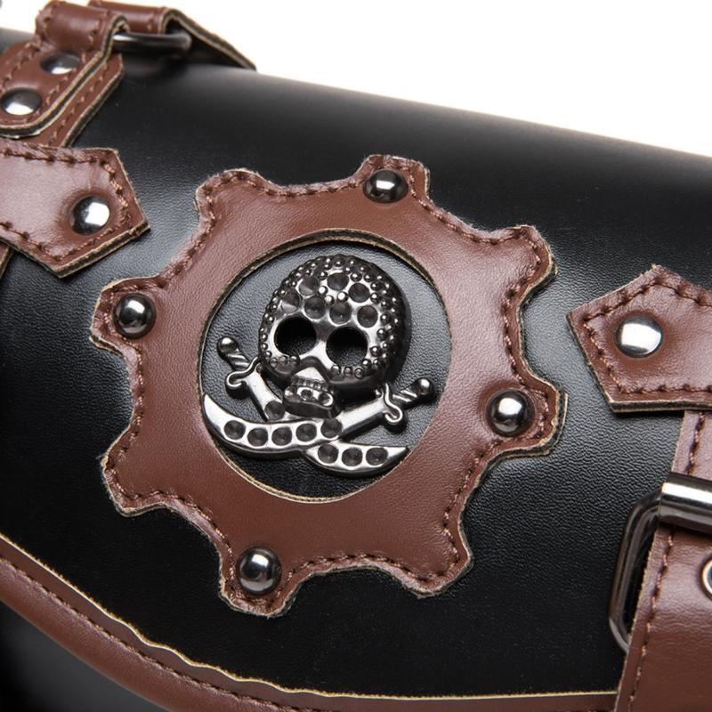 Motorcycle Saddlebag Front Handlebar Bag PU Leather Sissybar Storage Pouches Suitable for Tools&Essential, Daily Commute