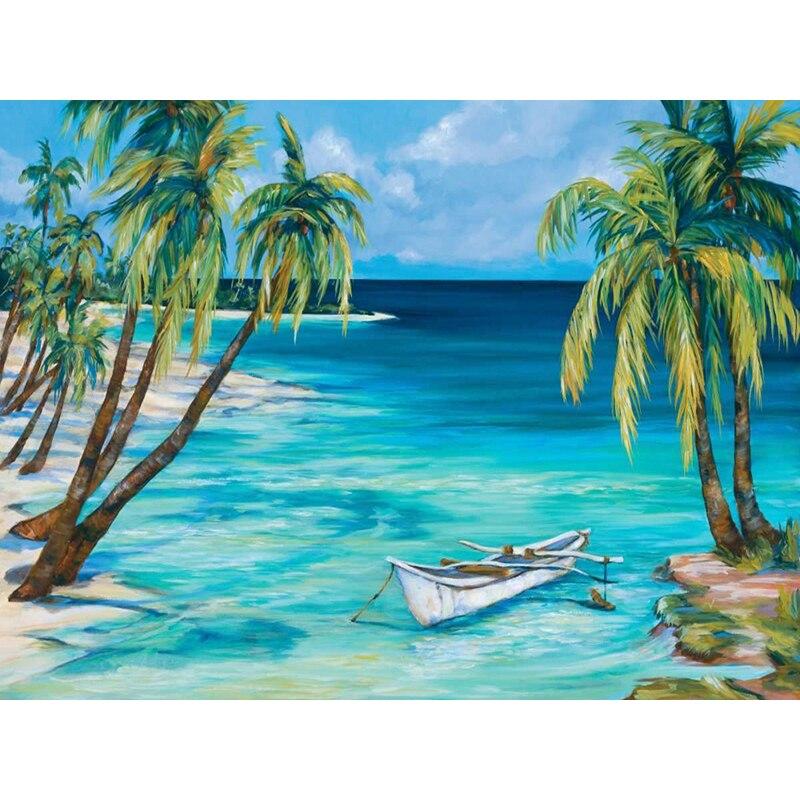 New 5D DIY Diamond Painting Scenery Diamond Embroidery Sea View Cross Stitch Full Round Drill Home Decor Manual Art Gift