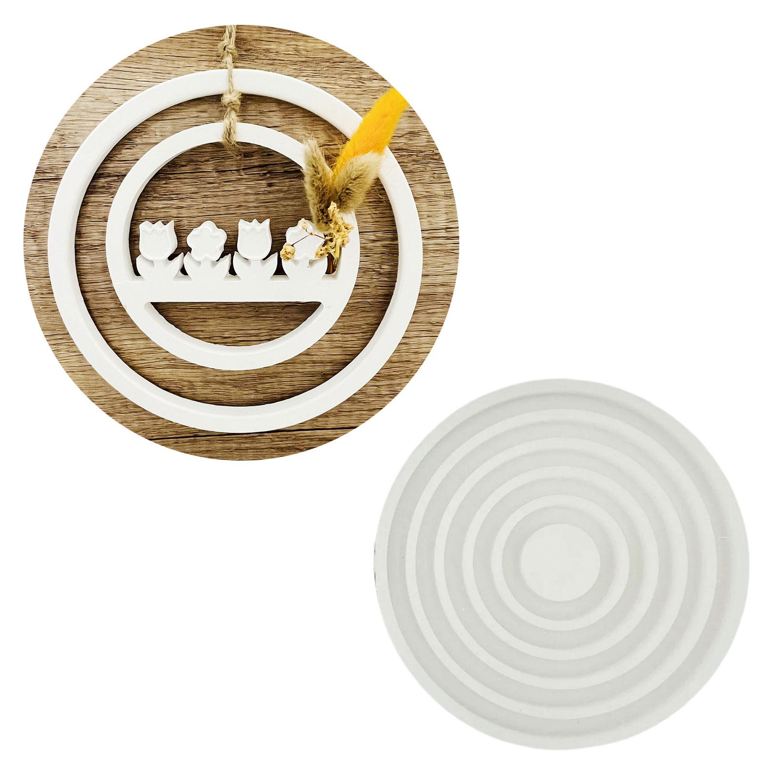 

5 полостей в 1 подвесной петле украшения силиконовые формы для эпоксидной смолы круглые смолы формы для изготовления гипсовых украшений